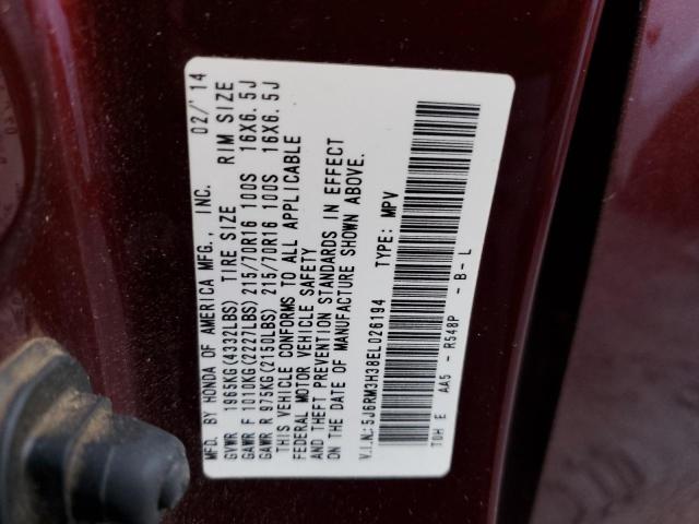 5J6RM3H38EL026194 Honda CR-V LX