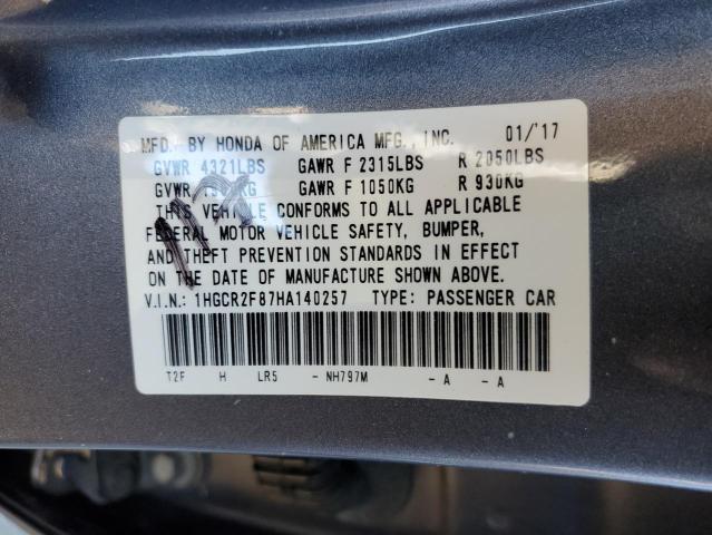1HGCR2F87HA140257 Honda ACCORD EXL