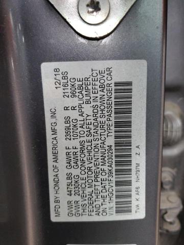 1HGCV1F39KA030294 Honda Accord Sport