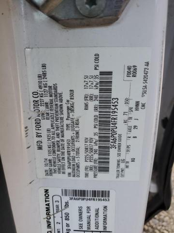3FA6P0PU4FR195453 Ford Fusion Se Phev