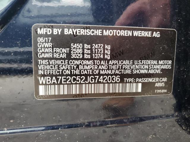WBA7E2C52JG742036 BMW 740 I
