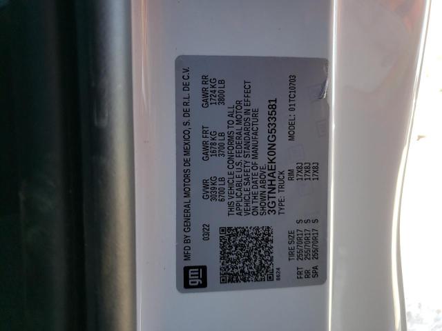 3GTNHAEK0NG533581 GMC Sierra C1500