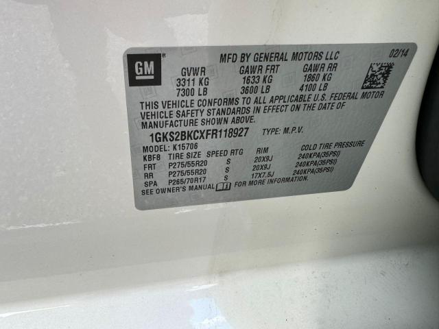 1GKS2BKCXFR118927 GMC YUKON SLT