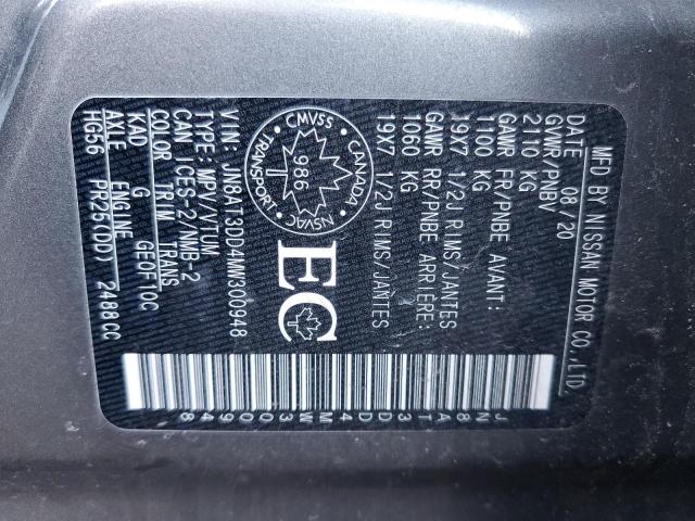 JN8AT3DD4MW300948 Nissan Rogue Platinum