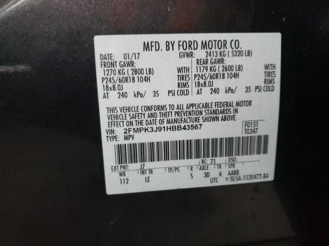 2FMPK3J91HBB43567 Ford EDGE SEL
