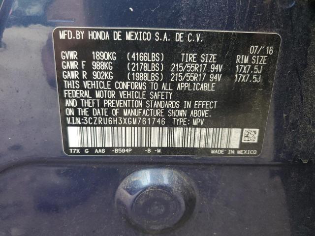 3CZRU6H3XGM761746 Honda HR-V LX