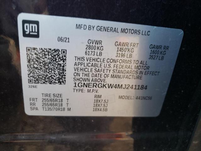 1GNERGKW4MJ241184 Chevrolet Traverse Lt