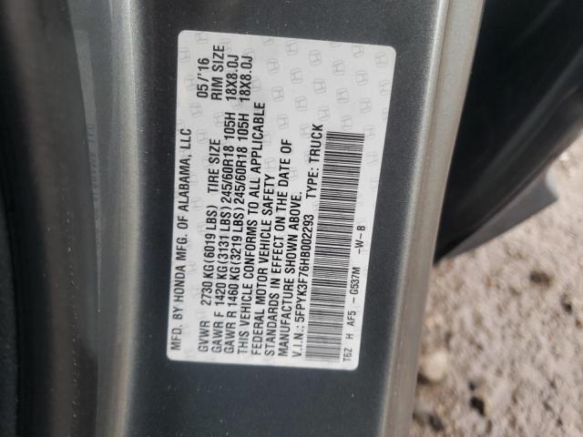 5FPYK3F76HB002293 Honda Ridgeline Rtl