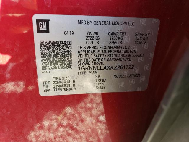 1GKKNLLAXKZ261722 GMC ACADIA SLE