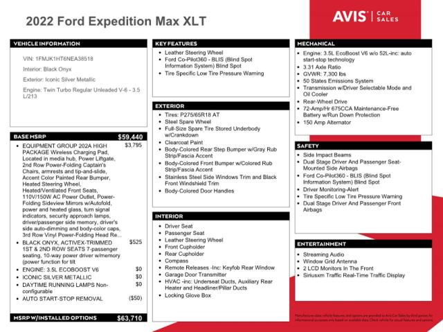 1FMJK1HT6NEA38518 Ford Expedition Max Xlt