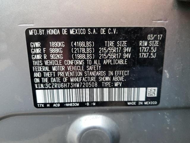 3CZRU6H73HM720508 Honda Hr-v Exl