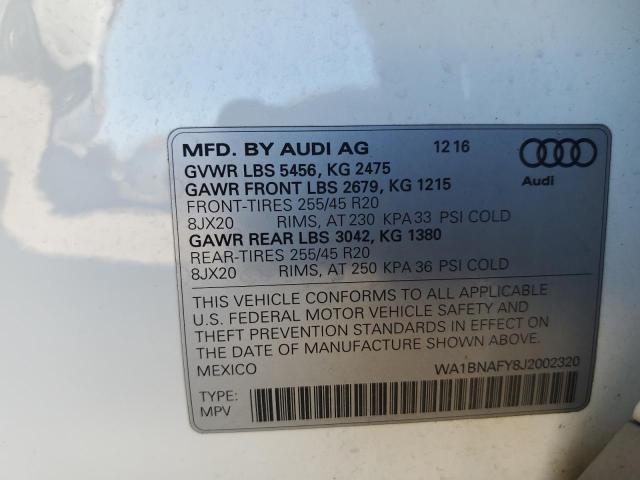 WA1BNAFY8J2002320 Audi Q5 Premium Plus