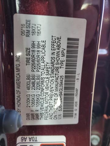 5J6RM4H94GL094425 Honda Cr-v Touring