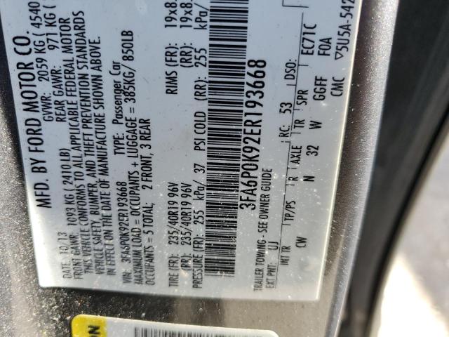 3FA6P0K92ER193668 Ford Fusion Titanium