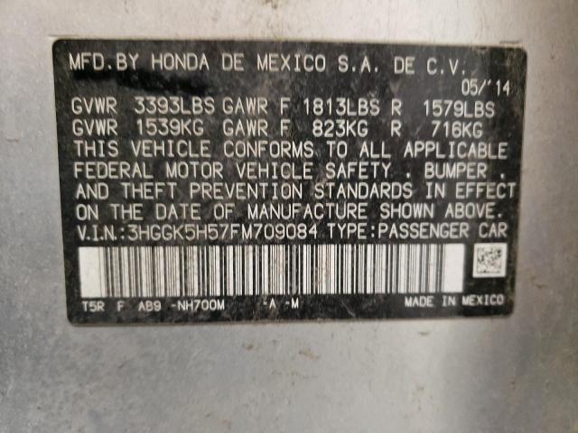 3HGGK5H57FM709084 Honda FIT LX