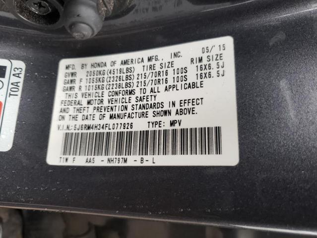 5J6RM4H34FL077926 Honda CR-V LX