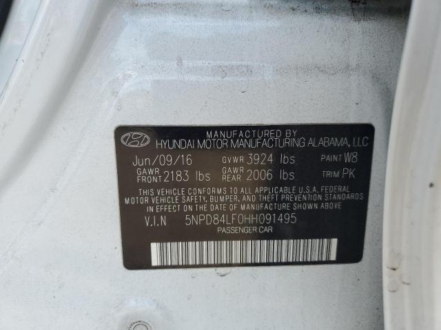 5NPD84LF0HH091495 Hyundai 2017