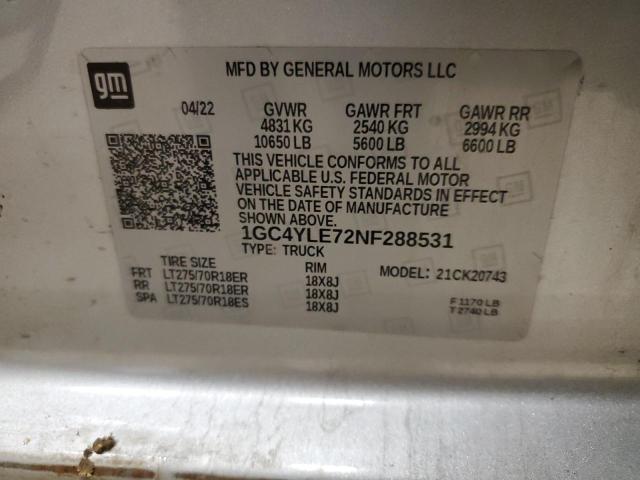 1GC4YLE72NF288531 Chevrolet Silverado