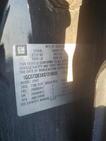 1GCGTDE3XG1316655 Chevrolet lfx - sidi, vvt, e85 max, aluminum