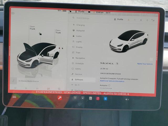 5YJ3E1EA2NF375323 Tesla MODEL 3