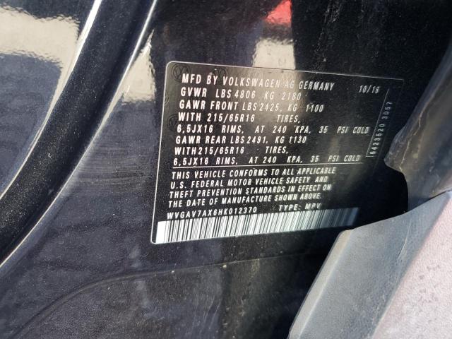 WVGAV7AX6HK012370 Volkswagen TIGUAN S