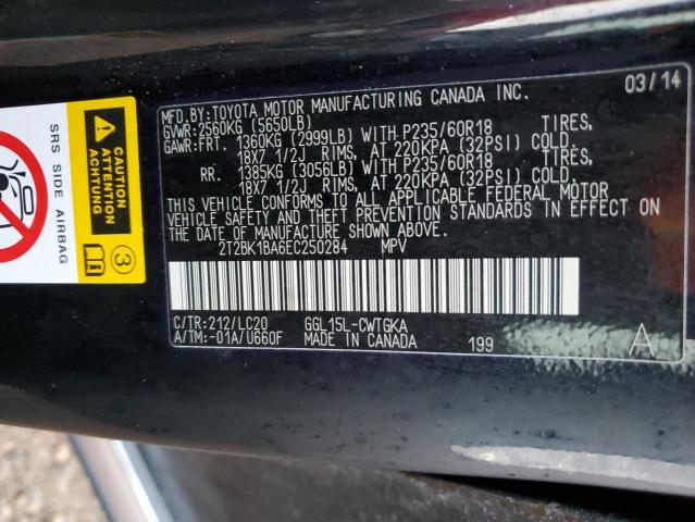 2T2BK1BA6EC250284 Lexus RX 350 BAS