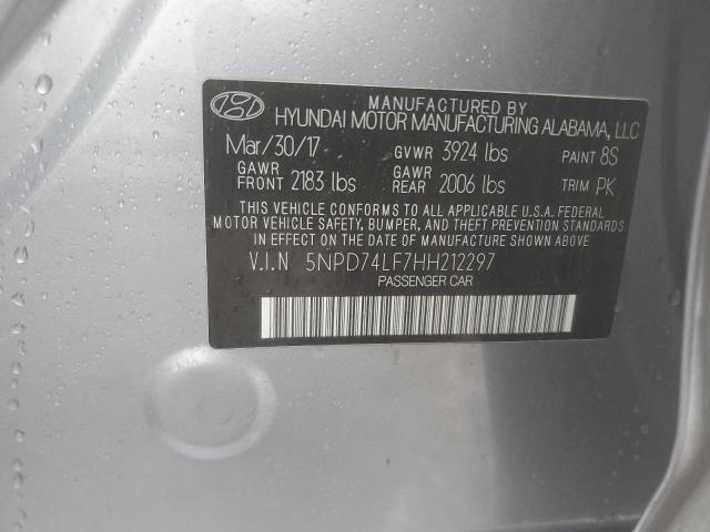 5NPD74LF7HH212297 Hyundai ELANTRA SE