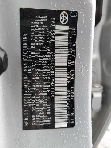5YFEPMAE1NP271567 Toyota COROLLA LE