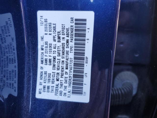 1HGCR2F71FA077337 Honda Accord