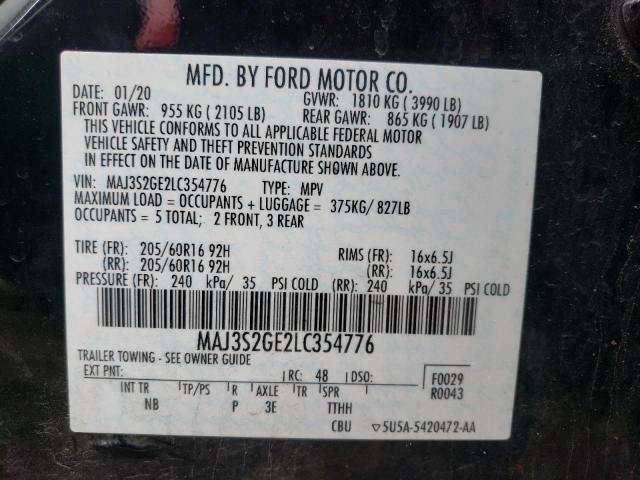 MAJ3S2GE2LC354776 Ford Ecosport Se