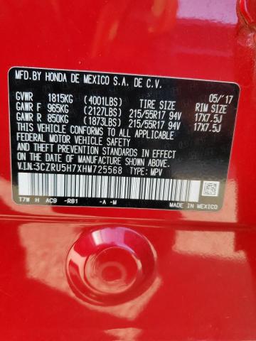 3CZRU5H7XHM725568 Honda Hr-v Exl