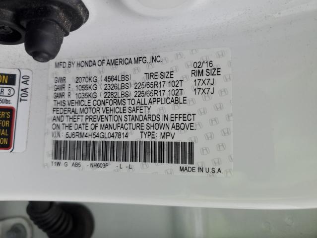 5J6RM4H54GL047814 Honda CR-V EX