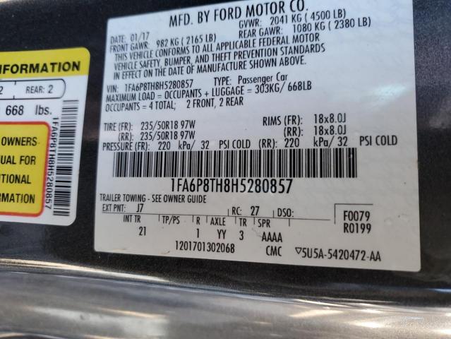 1FA6P8TH8H5280857 Ford MUSTANG