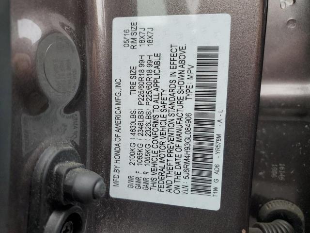 5J6RM4H93GL084906 Honda Cr-v Touring