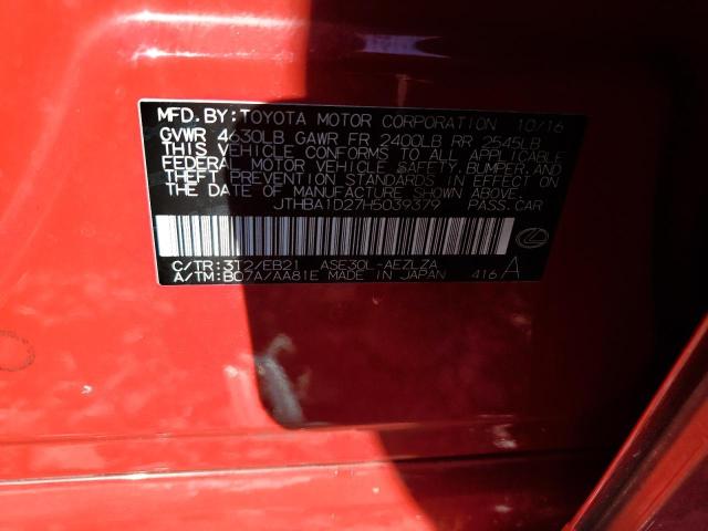 JTHBA1D27H5039379 Lexus IS 200T