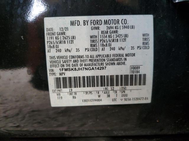 1FMSK8JH7NGA14297 Ford Explorer Timberline