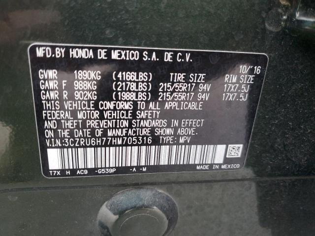 3CZRU6H77HM705316 Honda Hr-v Exl