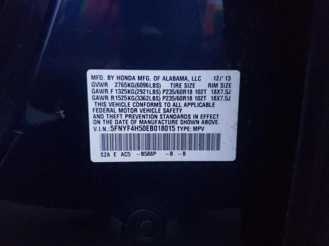 5FNYF4H50EB018015 Honda PILOT EXL