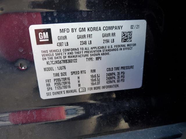 KL7CJNSB7MB360122 Chevrolet TRAX LS