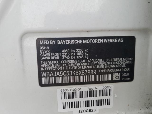 WBAJA5C53KBX87889 BMW 530 I