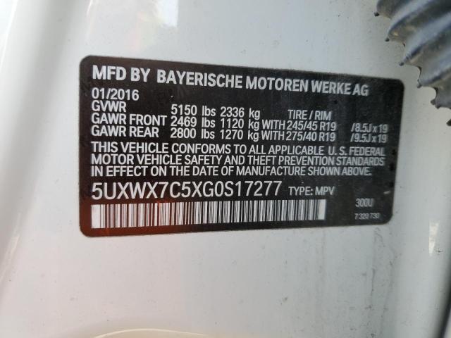 5UXWX7C5XG0S17277 BMW X3 Xdrive35i