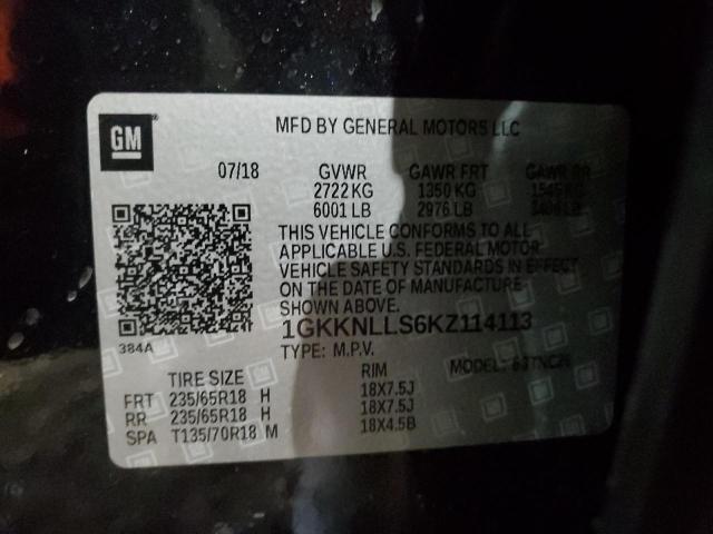 1GKKNLLS6KZ114113 GMC ACADIA SLE