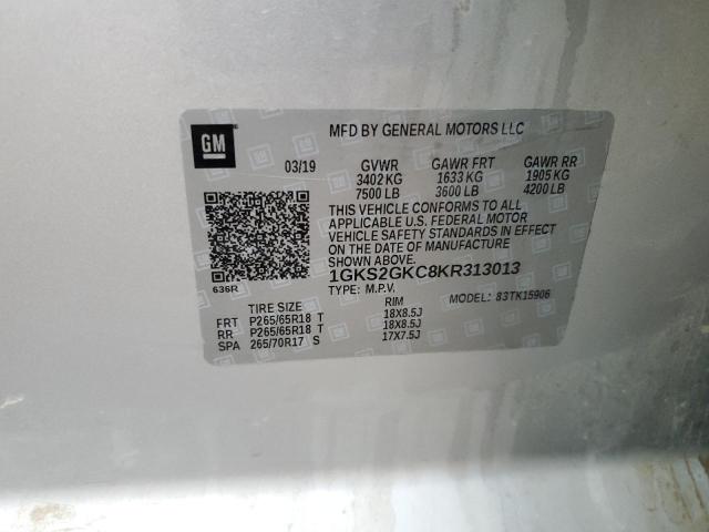 1GKS2GKC8KR313013 GMC Yukon Xl K1500 Slt