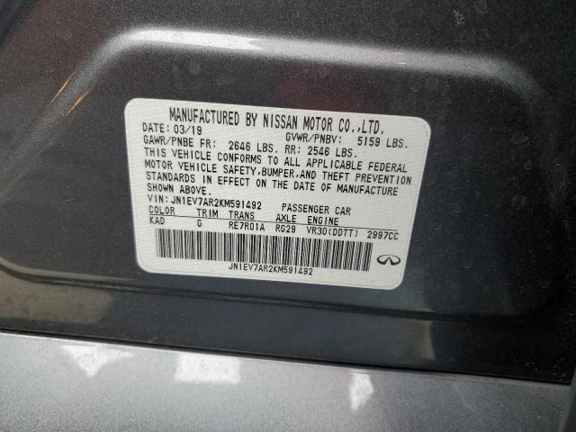 JN1EV7AR2KM591492 Infiniti Q50 LUXE
