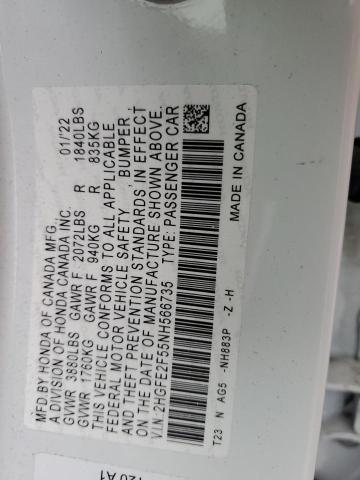 2HGFE2F55NH566735 Honda Civic Sport