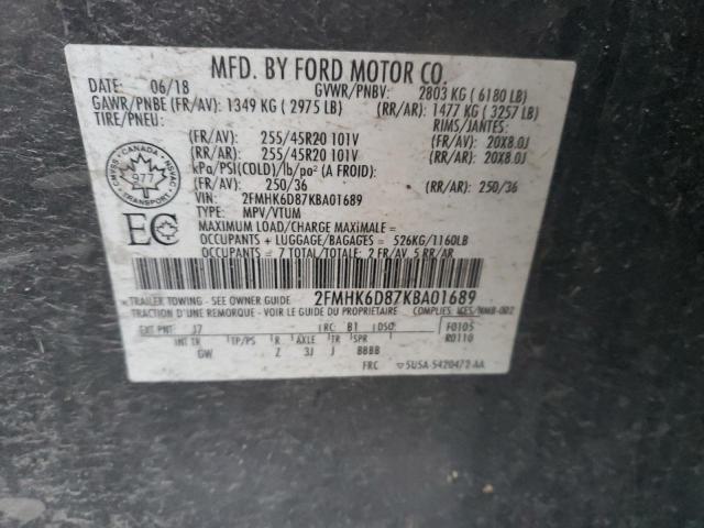 2FMHK6D87KBA01689 Ford Flex Limited