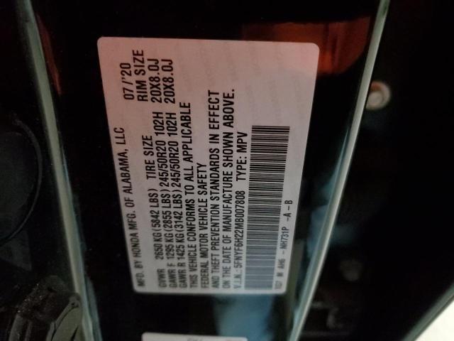 5FNYF6H22MB007808 Honda PILOT SE
