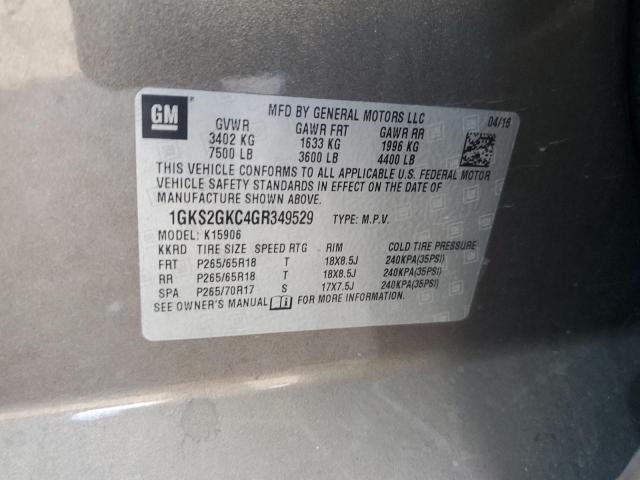 1GKS2GKC4GR349529 GMC Yukon Xl K1500 Slt