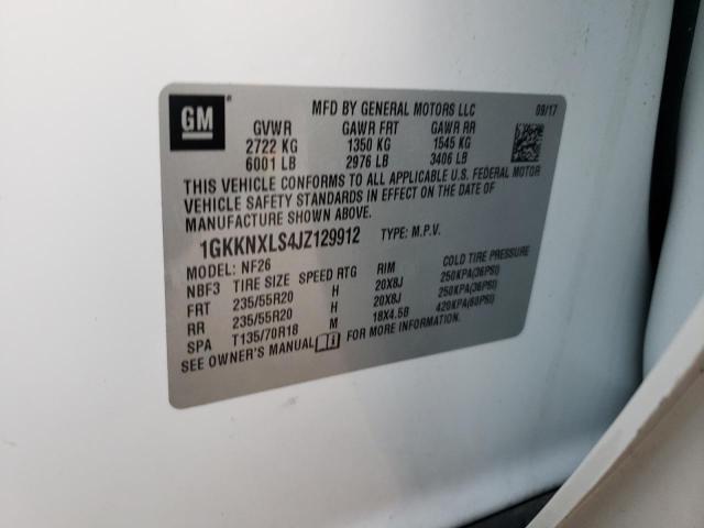 1GKKNXLS4JZ129912 GMC Acadia Denali