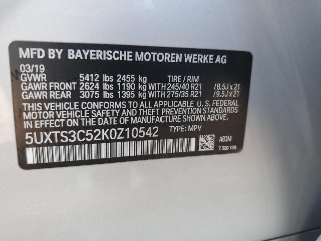5UXTS3C52K0Z10542 BMW X3 Xdrivem40i